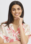 Fransa Tine Floral Print Tunic, Cream Multi