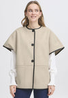 Fransa Elisabeth Button Front Jacket, Beige