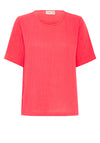 Fransa Manua Cotton Short Sleeve Top, Pink