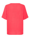 Fransa Manua Cotton Short Sleeve Top, Pink