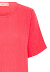 Fransa Manua Cotton Short Sleeve Top, Pink