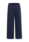 Fransa Manua Cotton Wide Leg Culottes, Navy