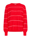Fransa Kendra Striped Jumper, Red