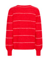Fransa Kendra Striped Jumper, Red