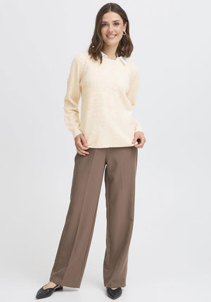 Fransa Katie Jo Melange Jumper with Collar, Yellow
