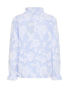 Fransa Lani Floral Striped Blouse, Blue and White