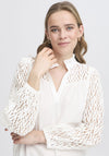 Fransa Bess Laser Cut Blouse, White