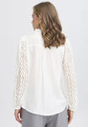 Fransa Bess Laser Cut Blouse, White