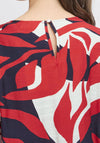 Fransa Ariana Abstract Floral Print Blouse, Red Multi