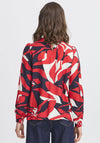 Fransa Ariana Abstract Floral Print Blouse, Red Multi