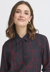 Fransa Daphne Abstract Print Shirt, Navy and Red