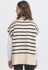 Fransa Bitte Striped Sweater Vest, Beige and Black