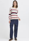 Fransa Melani Striped Jumper, Beige Multi