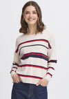 Fransa Melani Striped Jumper, Beige Multi