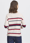 Fransa Melani Striped Jumper, Beige Multi