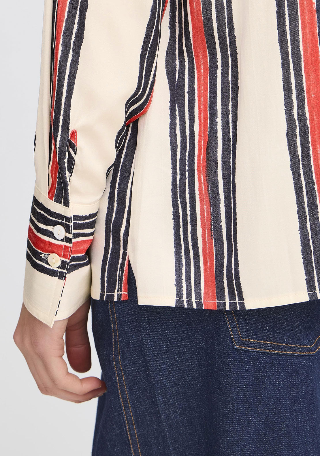 Fransa Alda Striped Shirt, Beige Multi