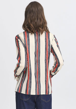 Fransa Alda Striped Shirt, Beige Multi