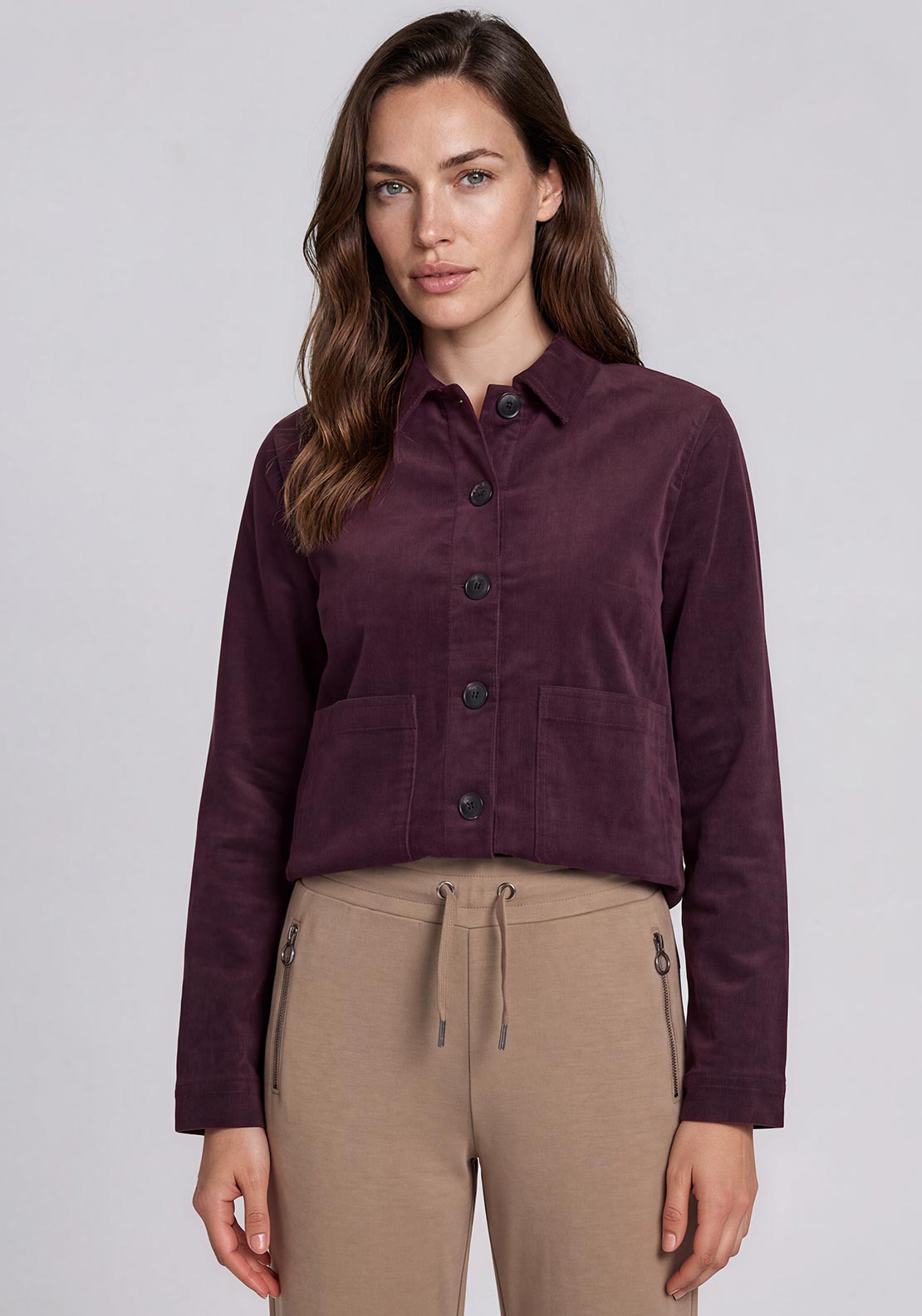Fransa Tean Cord Jacket, Wine