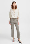B.Young Decka Straight Leg Cropped Print Trousers, Humus Mix