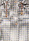 B.Young Avan Long Checked Coat, True Navy Mix