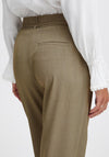 B.Young Danta Tie Waist Straight Leg Trousers, Aloe Melange