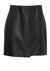 B.Young Daja Faux Leather Mini Wrap Skirt, Black