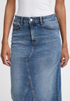 B.Young Leya Midi Denim Skirt, Medium Blue Denim