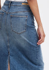 B.Young Leya Midi Denim Skirt, Medium Blue Denim