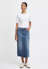 B.Young Leya Midi Denim Skirt, Medium Blue Denim
