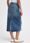 B.Young Leya Midi Denim Skirt, Medium Blue Denim