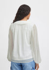 B.Young Signe Chelsea Collar Dobby Mesh Blouse, Off-White
