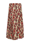 B.Young Ibano Vibrant Print A-line Midi Skirt, Cayenne Mix