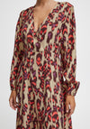 B.Young Ibano Vibrant Print Slit Leg Maxi Dress, Cayenne Mix