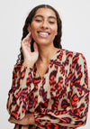 B.Young Ibano V-Neck Vibrant Print Blouse, Cayenne Mix