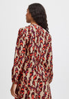 B.Young Ibano V-Neck Vibrant Print Blouse, Cayenne Mix