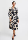 B.Young Hamma Marble Print A-Line Midi Dress, Birch Mix