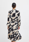 B.Young Hamma Marble Print A-Line Midi Dress, Birch Mix