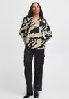 B.Young Hamma V-Neck Marble Print Blouse, Birch Mix