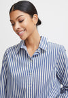 B.Young Hetila Striped Cotton Shirt, True Navy Mix