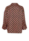 B.Young Trine Vibrant Pattern Crepe Blouse, Black Mix