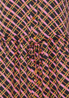 B.Young Trine Vibrant Pattern Crepe Midi Shirt Dress, Black Mix