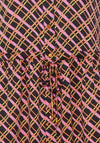 B.Young Trine Vibrant Pattern Crepe Midi Shirt Dress, Black Mix