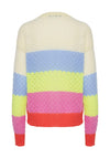 B.Young Karla Block Stripe Open Knitted Cardigan, Vista Blue Mix