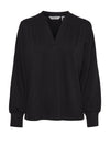 B.Young Talana V-Split Neckline Top, Black