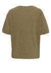 B.Young Rissa Round Neck Plisse Top, Aloe