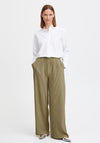 B.Young Trissa Wide Leg Plisse Trousers, Aloe