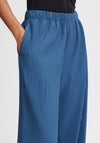 B.Young Trissa Wide Leg Plisse Trousers, True Navy