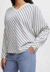 B.Young Runi Diagonally Striped Sweater, Navy Mix
