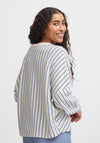 B.Young Runi Diagonally Striped Sweater, Navy Mix