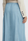 B.Young Lana Button Placket Midi Denim Skirt, Light Blue Denim